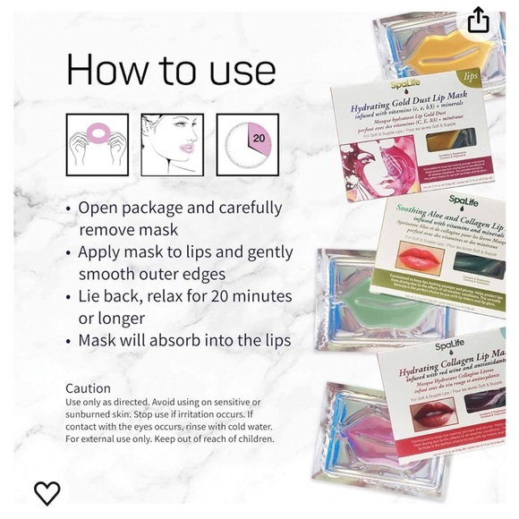 Spa Life Hydrating Collagen Lip Masks - 6 in Box - Picture 3 of 6